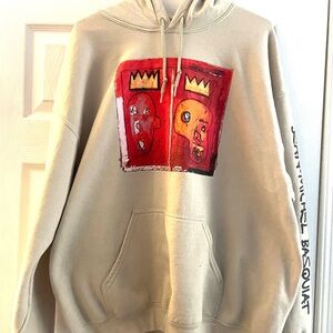 Basquiat Hoodie with Red Artwork